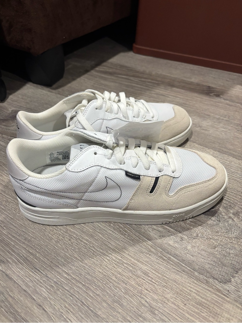 Nike White and Beige Low-Top Sneakers